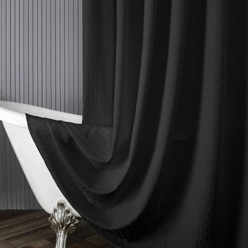 Duschvorhang mit strukturiertem Blattmotiv Skanto