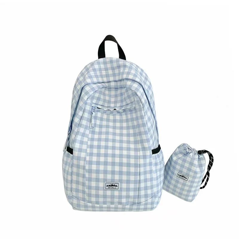Leichter Rucksack Skanto mit Vichy-Muster
