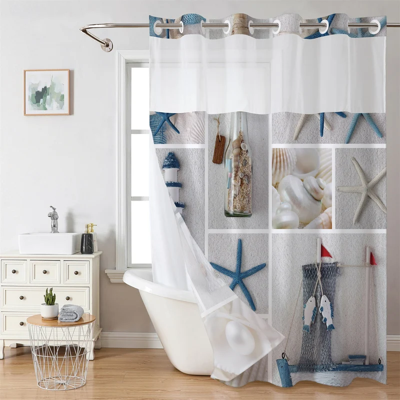 Duschvorhang mit Marmordesign Skanto