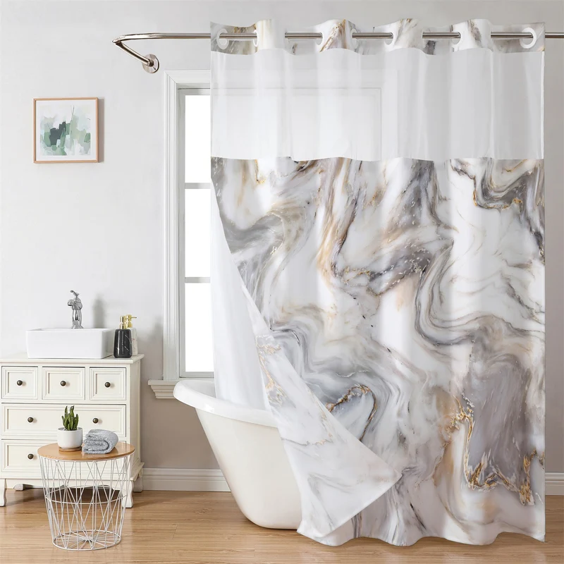 Duschvorhang mit Marmordesign Skanto