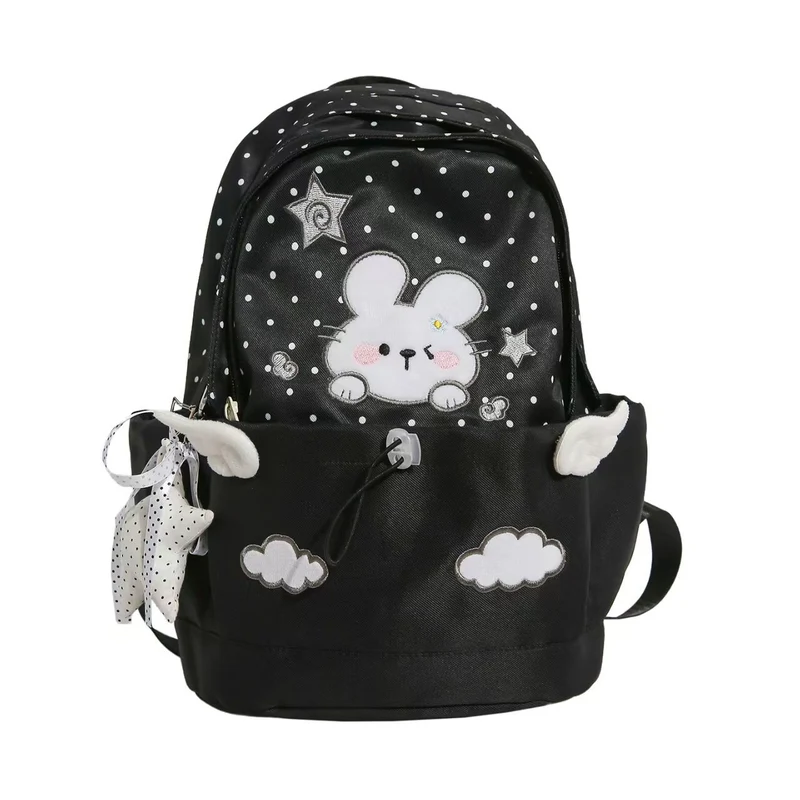 Verspielter Schulrucksack mit Hasenmotiv Skanto