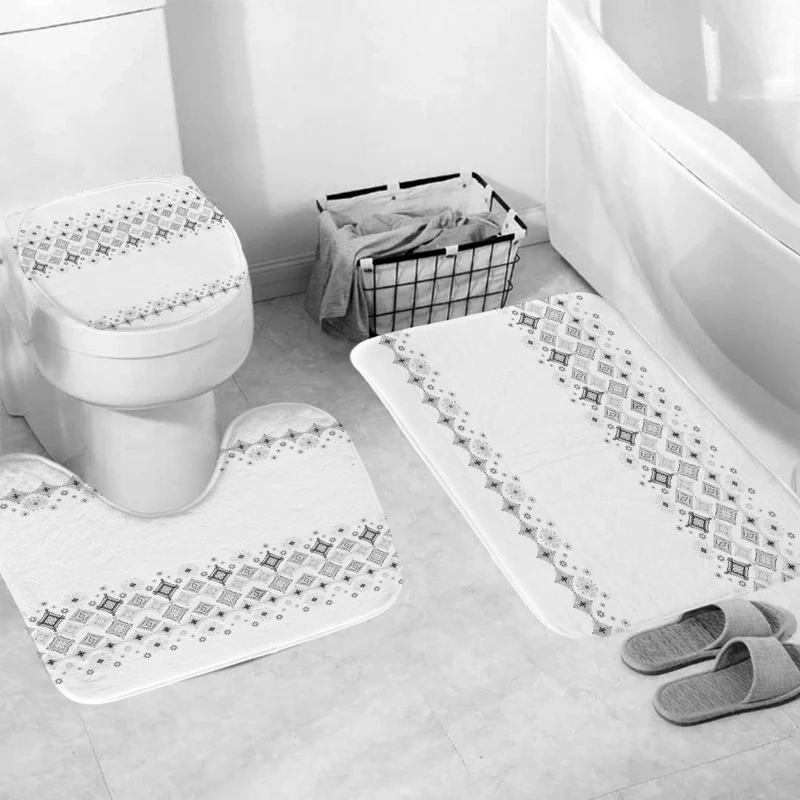 Badezimmer-Set mit Chevron-Muster Skanto