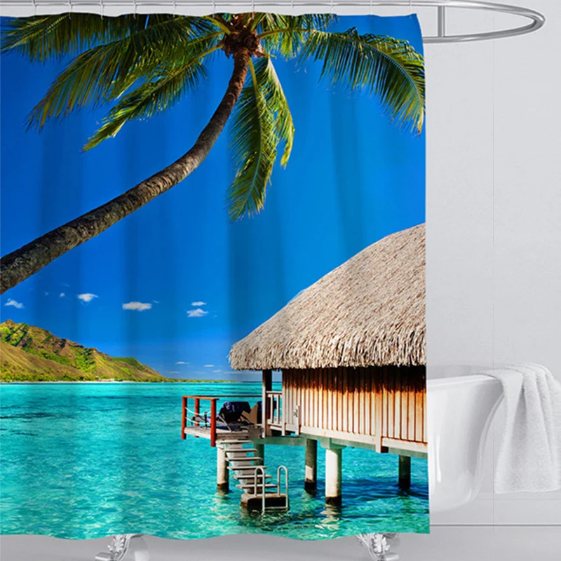 Duschvorhang mit Strandmotiv Skanto