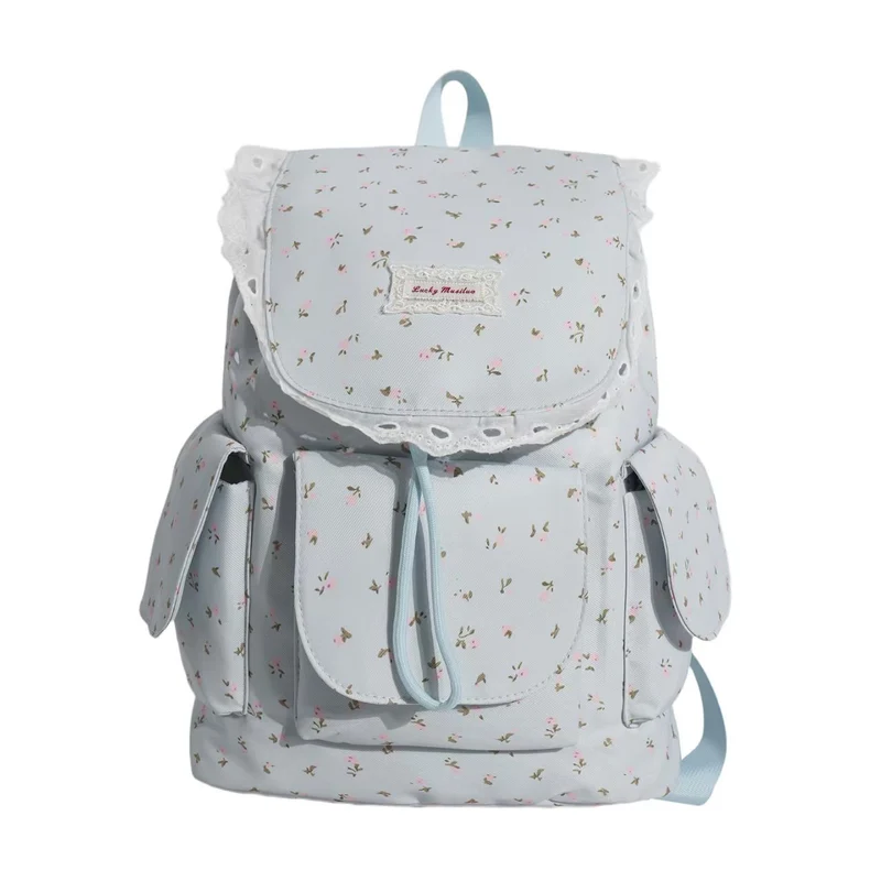 Rucksack Skanto mit Blumenmuster und Rüschen