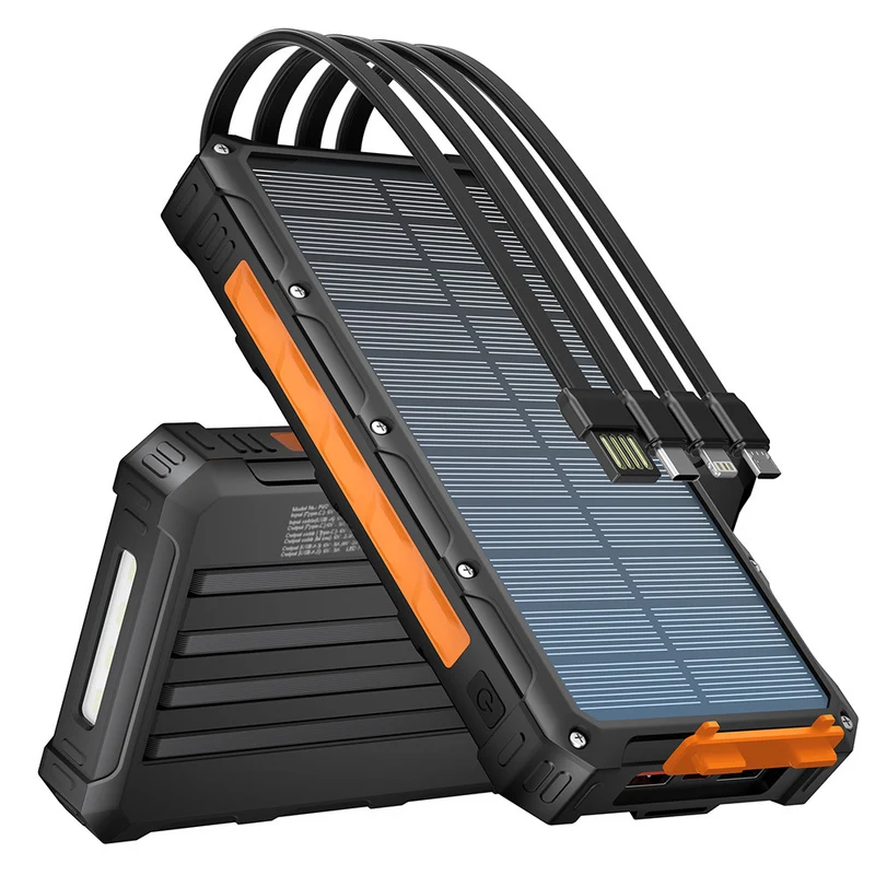 Solar Powerbank mit multifunktionalem Anschlusssystem und Schnellladefunktion Skanto