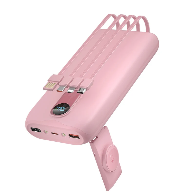 Powerbank mit integrierten Ladekabeln und LCD-Bildschirm Skanto