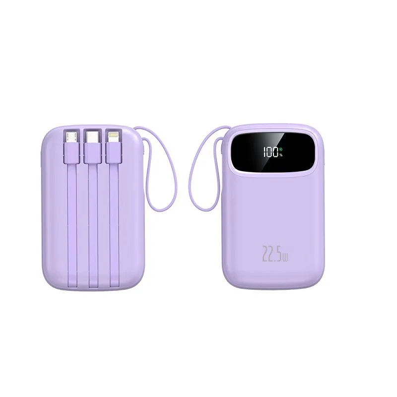 Tragbare Powerbank mit integrierten Ladeanschlüssen Skanto