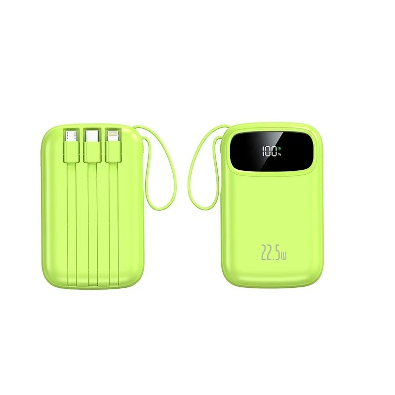Tragbare Powerbank mit integrierten Ladeanschlüssen Skanto