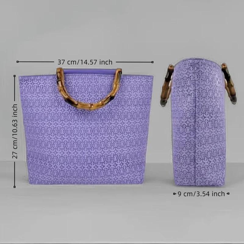 Elegante Baumwolltasche mit Bambusgriff Skanto