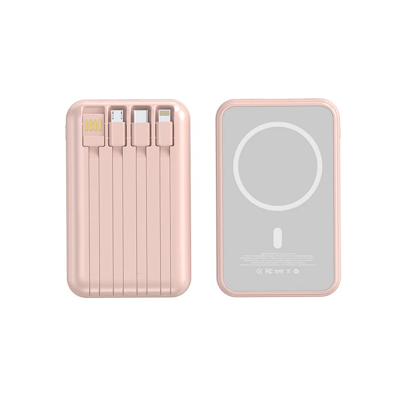 Tragbare Powerbank mit integrierten Ladekabeln Skanto
