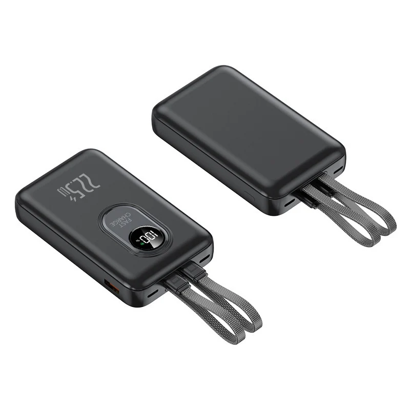 Powerbank mit Schnellladefunktion und integriertem Kabelsystem Skanto