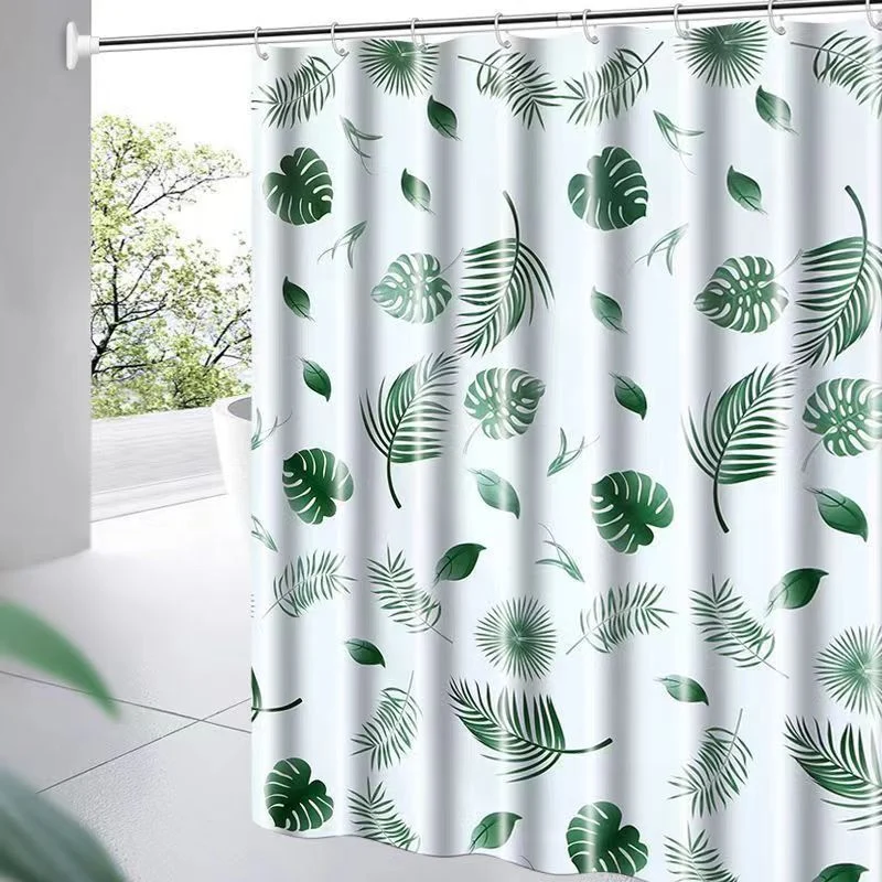 Duschvorhang Skanto mit botanischem Blattmuster