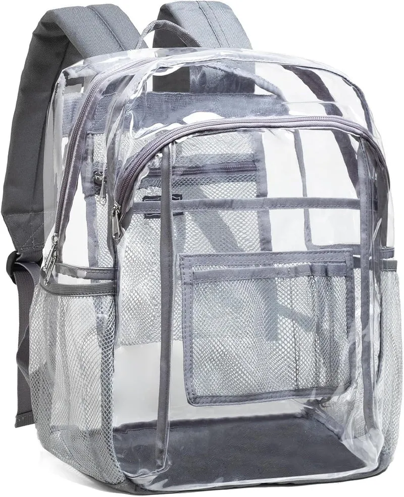 Transparente Schultasche mit atmungsaktiven Mesh-Taschen Skanto