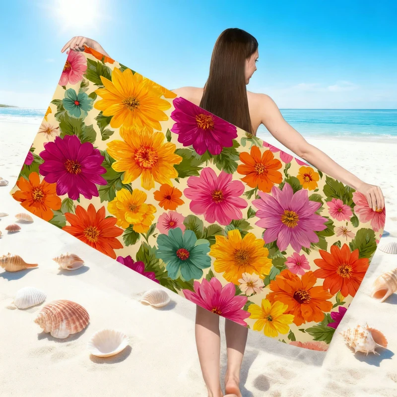 Strandtuch mit buntem Blumenmuster Skanto