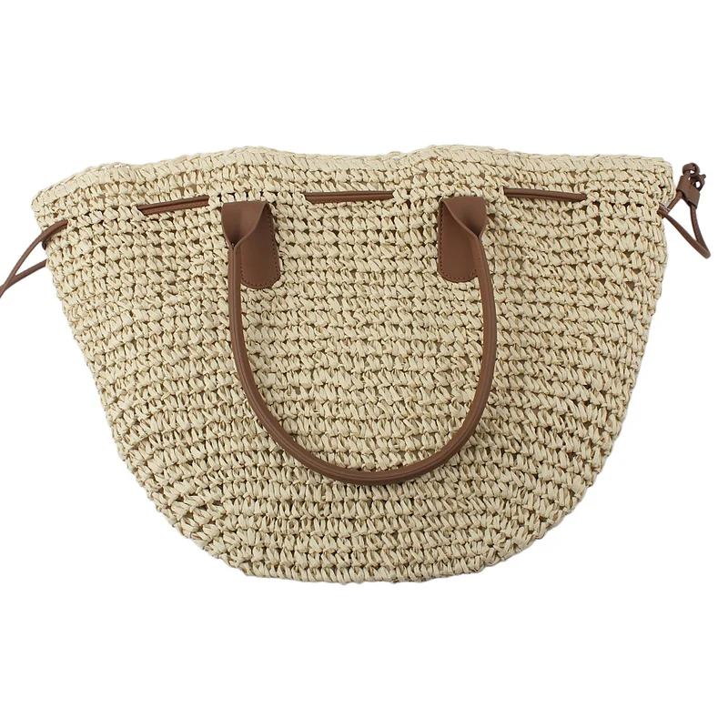 Trendige Rucksacktasche aus geflochtenem Naturmaterial Skanto