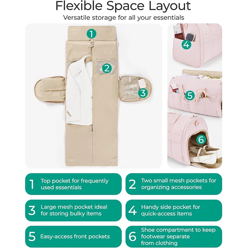 Stylische Reisetasche mit integriertem Kleiderfach Skanto