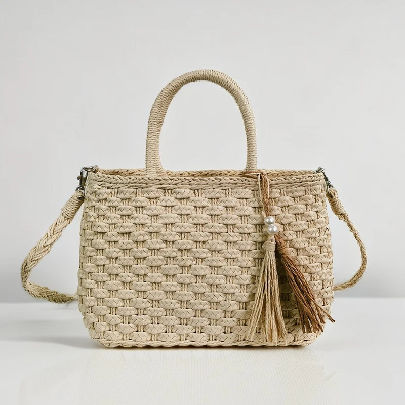Gewebte Handtasche mit Kordelzug Skanto