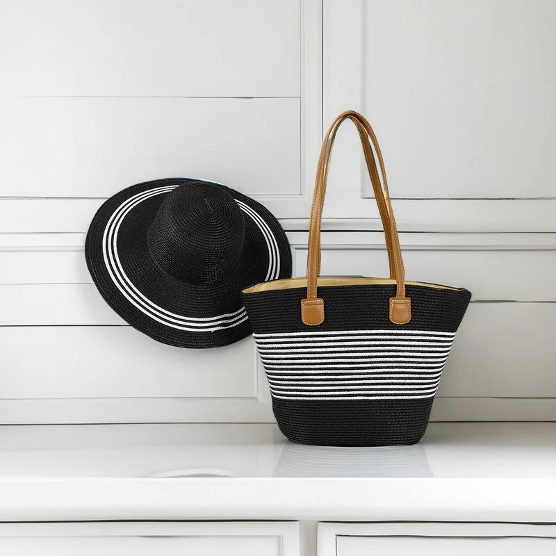 Strandtasche mit bunten Streifen Skanto