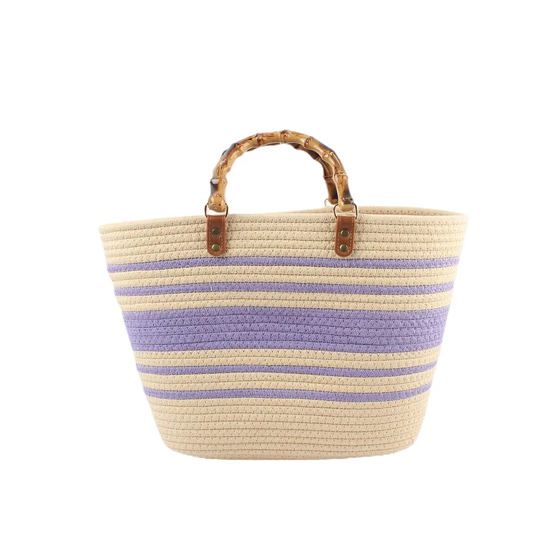 Stylische Strandtasche mit Bambusgriff Skanto