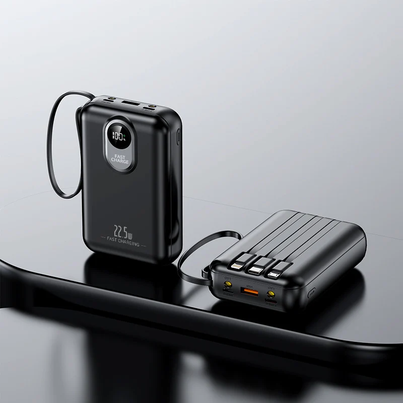 Tragbare Powerbank mit Schnellladefunktion und digitaler Restanzeige Skanto