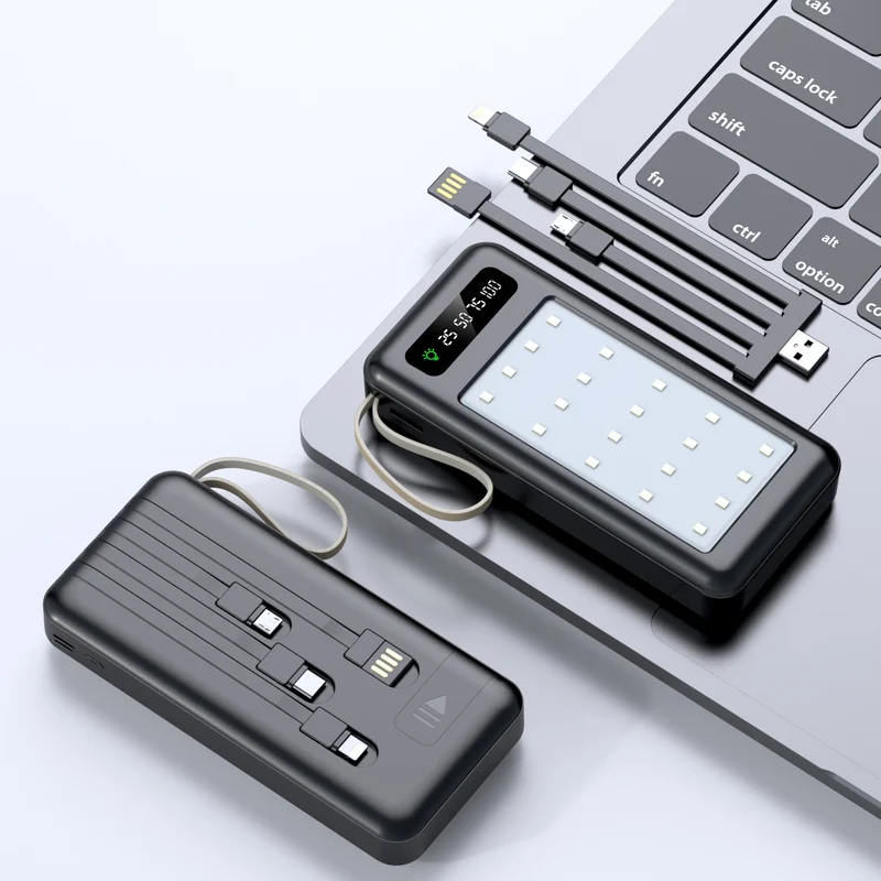 Tragbare Powerbank mit multifunktionalem USB-C-Ladekabel Skanto
