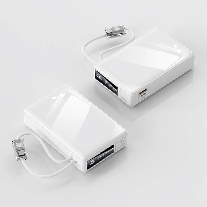Kompakte Powerbank mit integriertem Kabel und digitaler Ladeanzeige Skanto