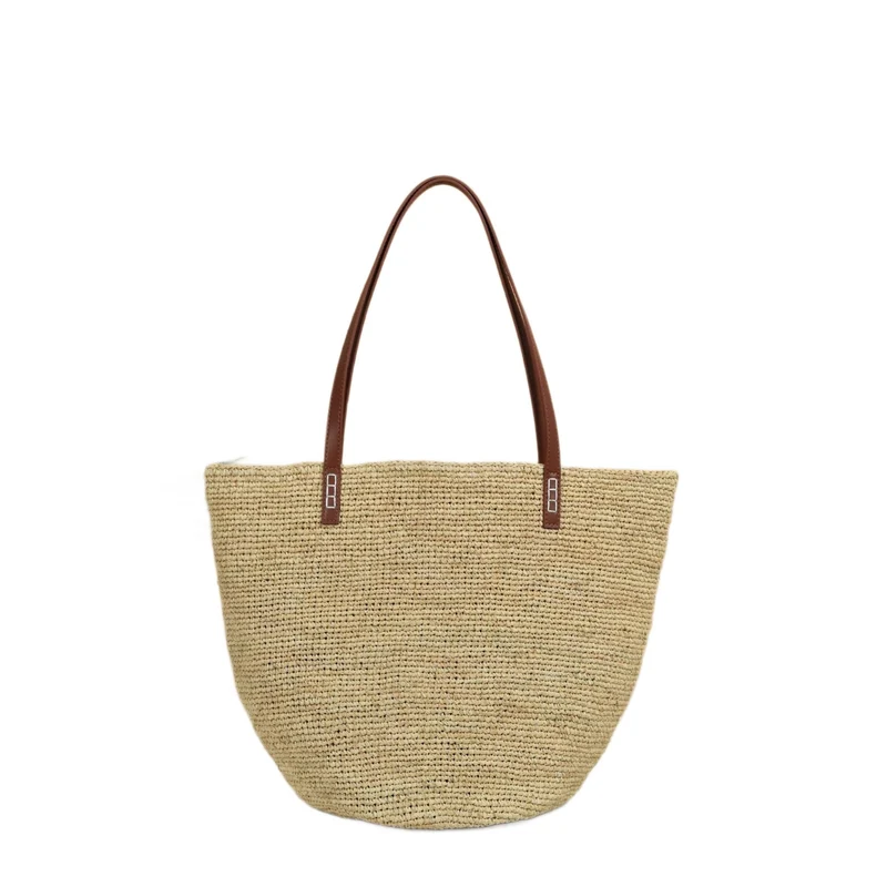 Handgewebte Jutetasche mit Ledergriff Skanto