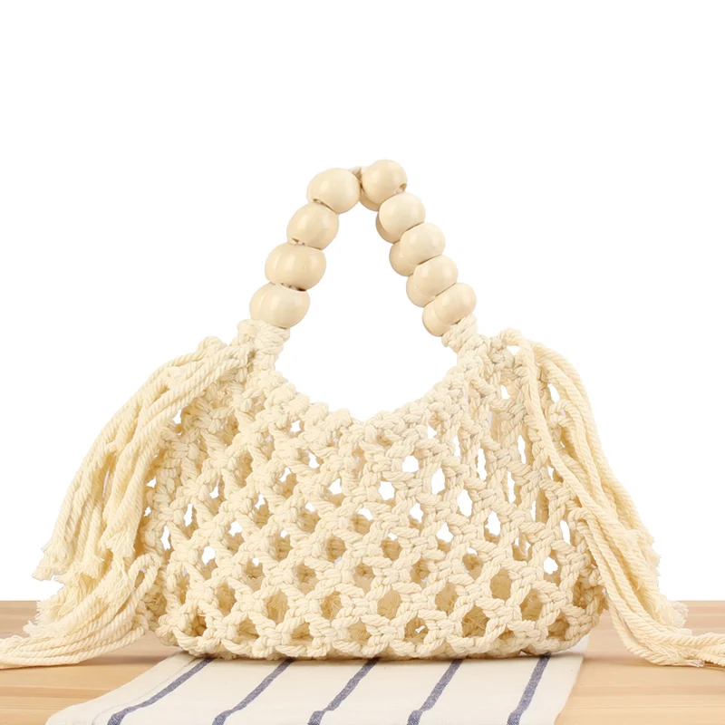 Makramee-Handtasche mit Holzgriff Skanto