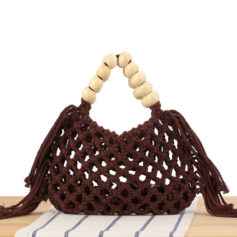 Makramee-Handtasche mit Holzgriff Skanto