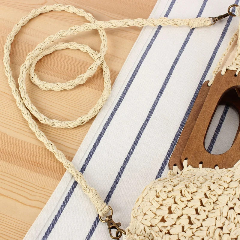 Handtasche aus hochwertigem Pflanzenfasergeflecht mit Holzgriff Skanto