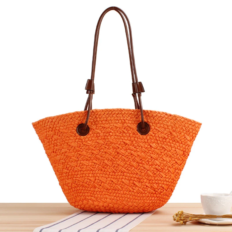 Strandtasche mit eleganten Lederriemen Skanto