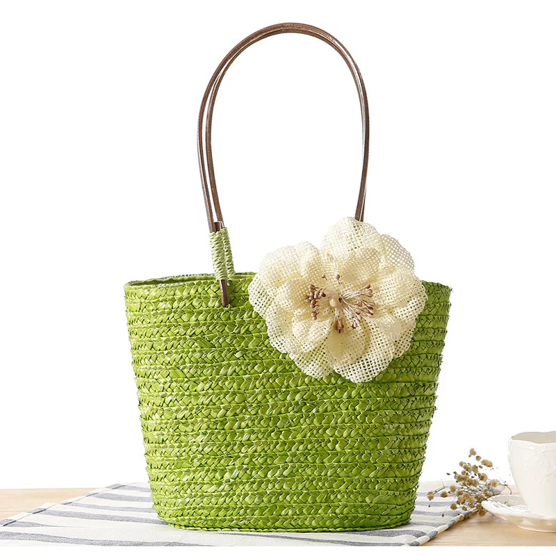 Strandtasche mit dekorativem Blumendetail Skanto