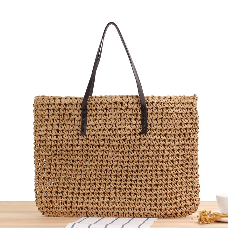 Handtasche aus handgewebtem Naturmaterial mit stabilen Griffen Skanto