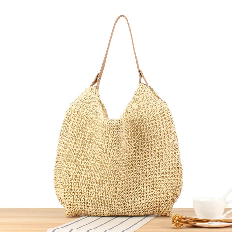 Handtasche aus handgeknüpftem Naturmaterial mit extra viel Stauraum Skanto