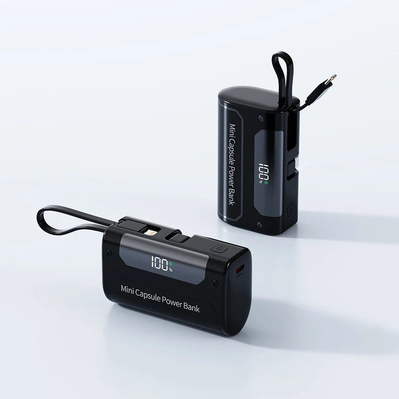 Kompakte Mini-Powerbank mit digitaler LED-Anzeige Skanto