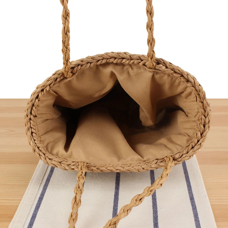 Handtasche aus handgefertigtem Naturgeflecht mit stabilem Tragegriff Skanto
