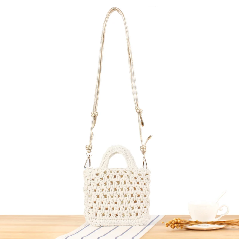 Handgefertigte Makramee-Handtasche mit verstellbarem Schultergurt Skanto
