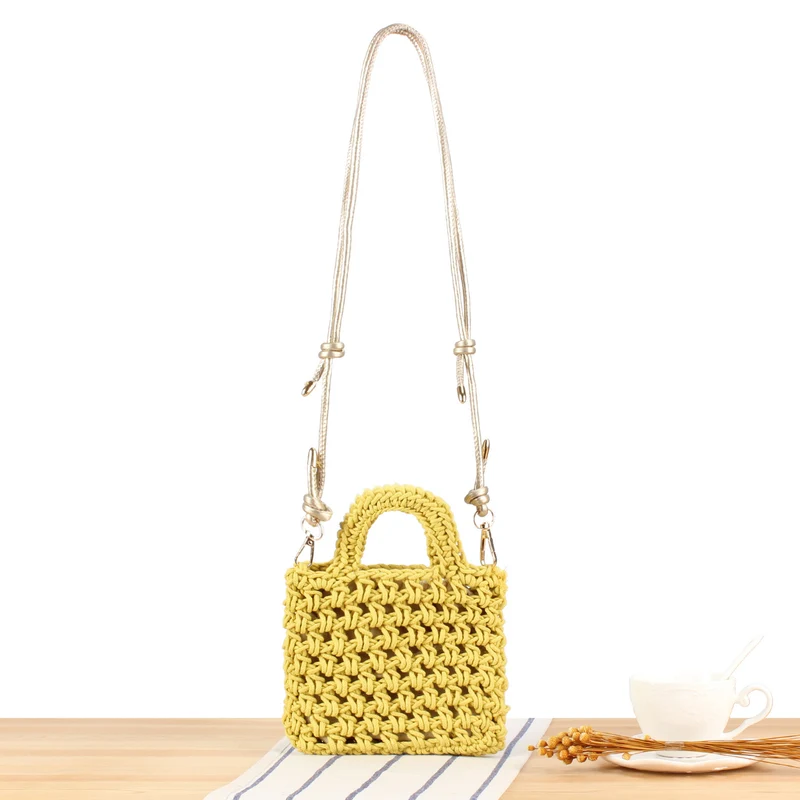 Handgefertigte Makramee-Handtasche mit verstellbarem Schultergurt Skanto