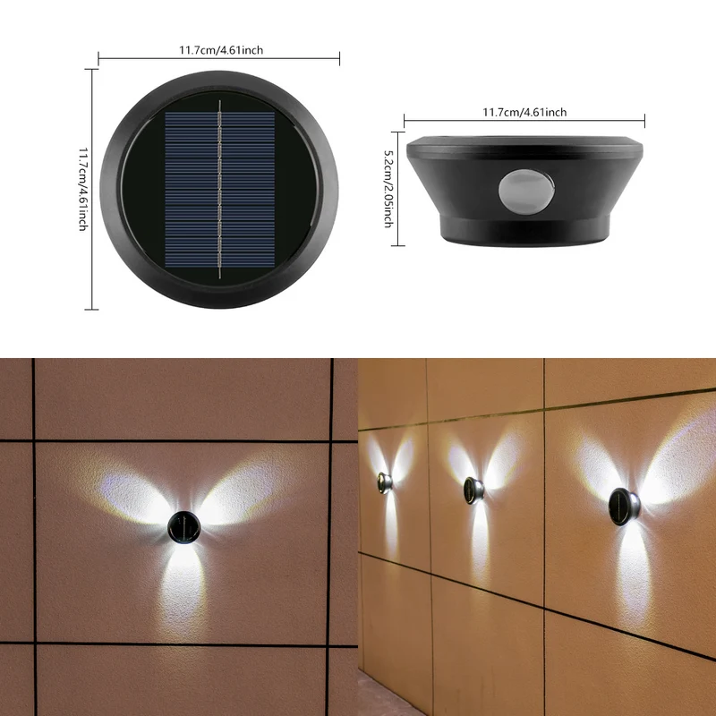 Outdoor Multi-Beam LED Dekorative Akzent Solar Wandleuchte Skanto