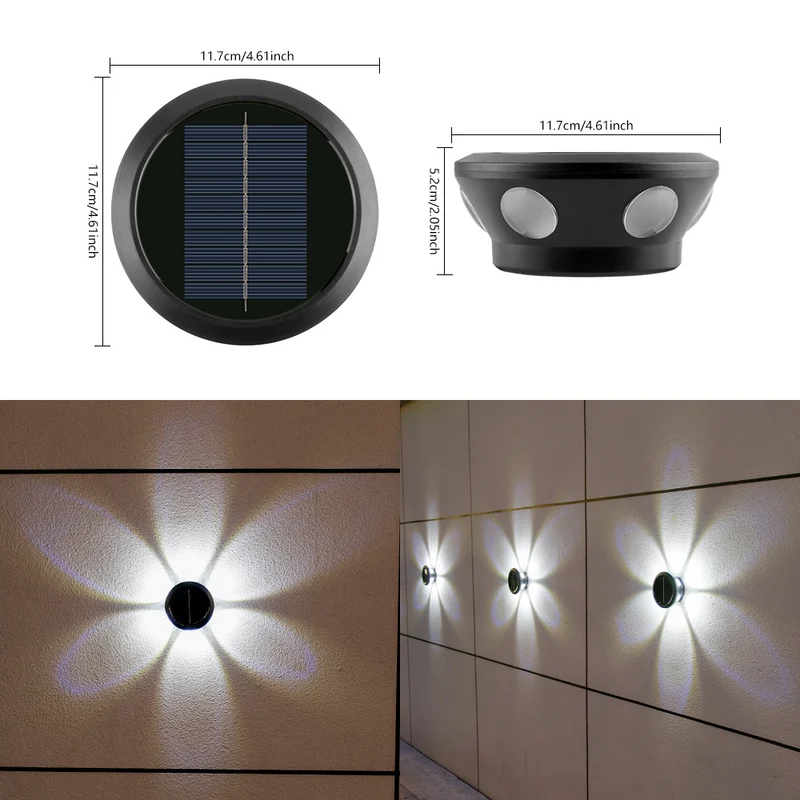 Outdoor Multi-Beam LED Dekorative Akzent Solar Wandleuchte Skanto