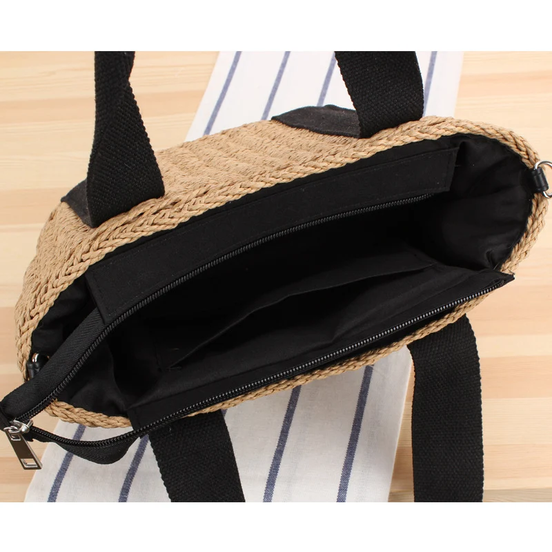 Handtasche aus geflochtenem Naturmaterial mit verstellbarem Schulterriemen Skanto