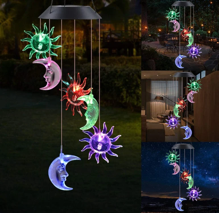 LED-Solar-Schmetterlings-Windspiel Garten-Hängeleuchte Skanto