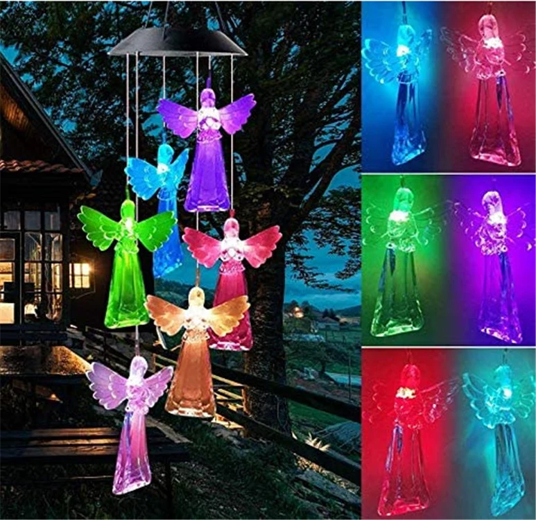 LED-Solar-Schmetterlings-Windspiel Garten-Hängeleuchte Skanto