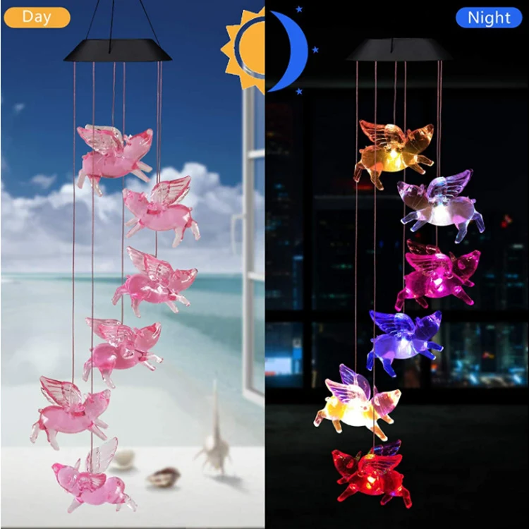 LED-Solar-Schmetterlings-Windspiel Garten-Hängeleuchte Skanto