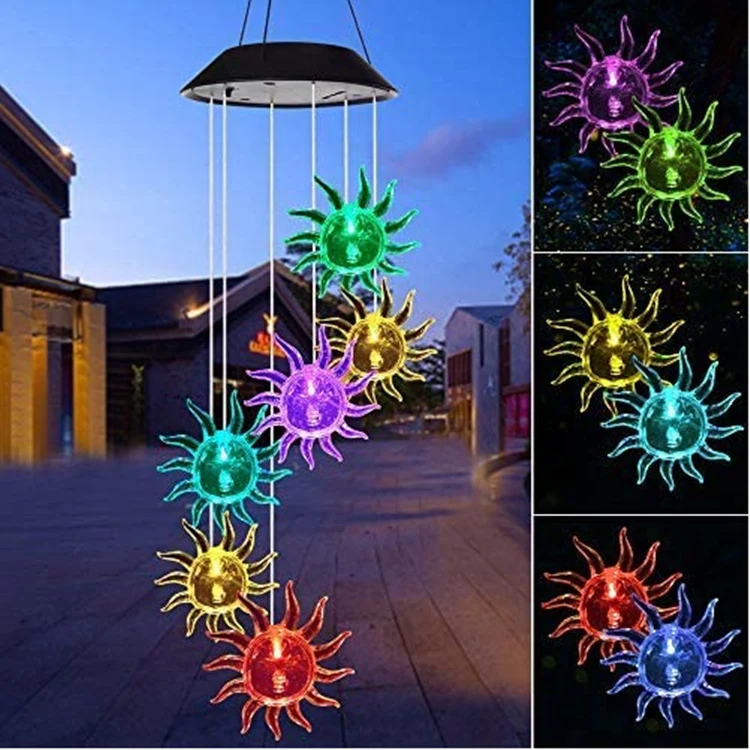 LED-Solar-Schmetterlings-Windspiel Garten-Hängeleuchte Skanto