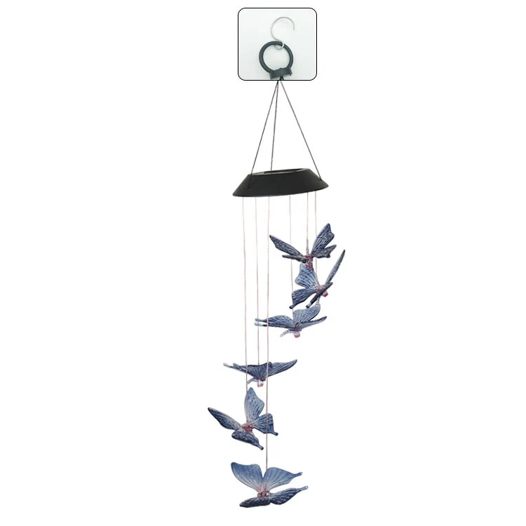 LED-Solar-Schmetterlings-Windspiel Garten-Hängeleuchte Skanto