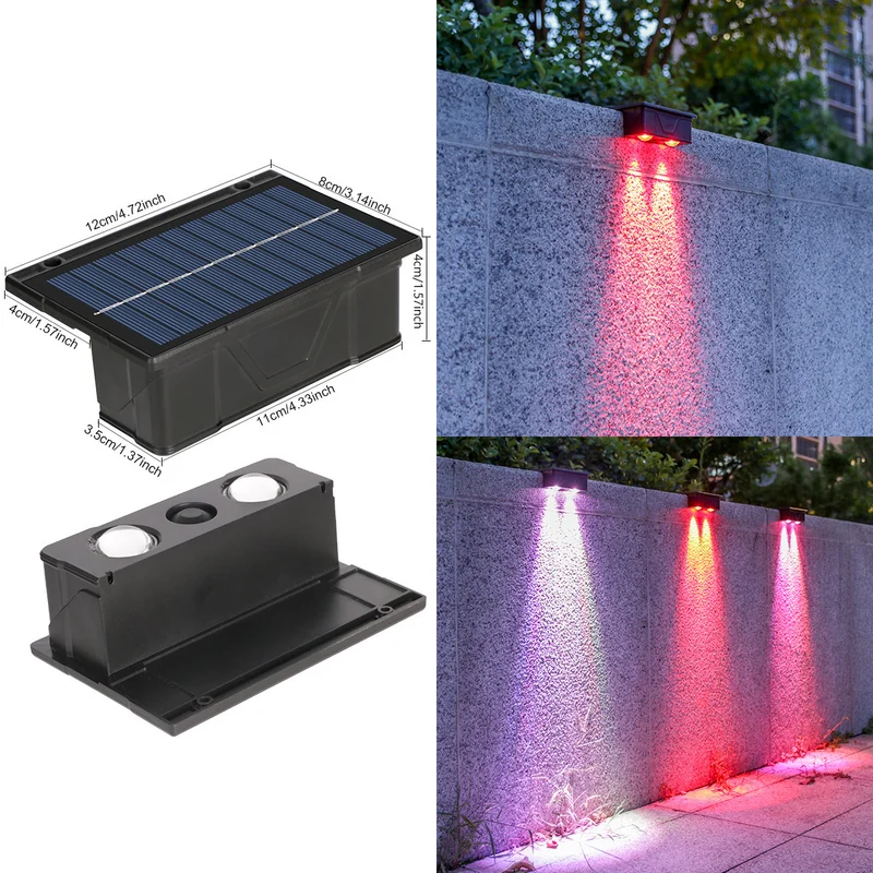 Outdoor Solar RGB Wandleuchte mit Doppelstrahl Wasserdichtes Design Skanto