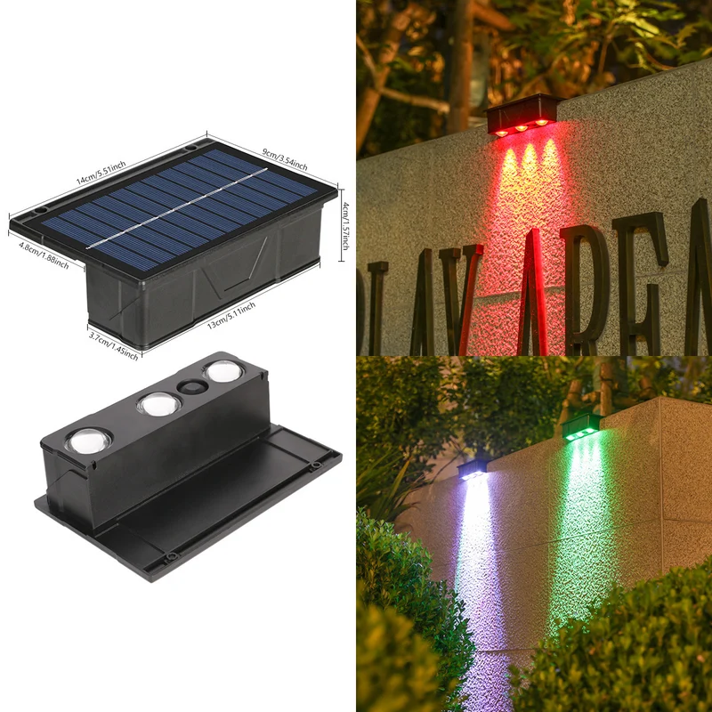 Outdoor Solar RGB Wandleuchte mit Doppelstrahl Wasserdichtes Design Skanto