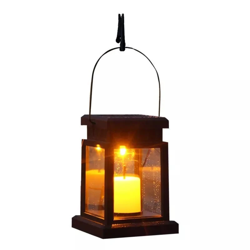 Outdoor Hänge-LED-Flammen-Glaslaterne Solar Skanto