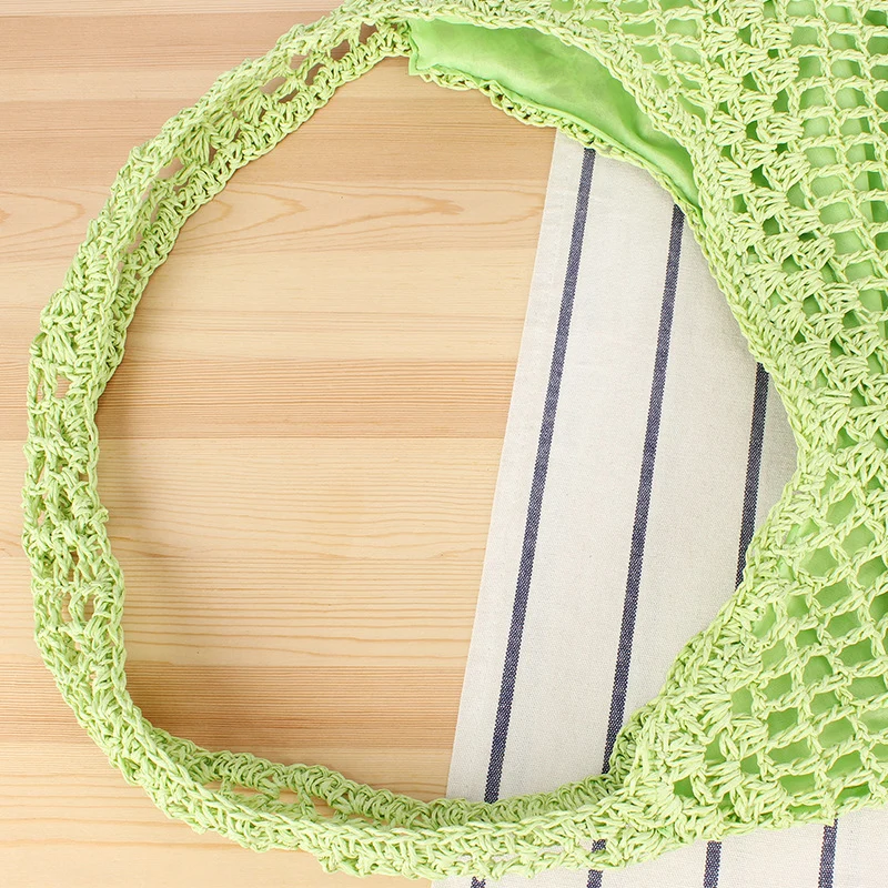 Handtasche mit floraler Applikation aus Naturmaterial Skanto